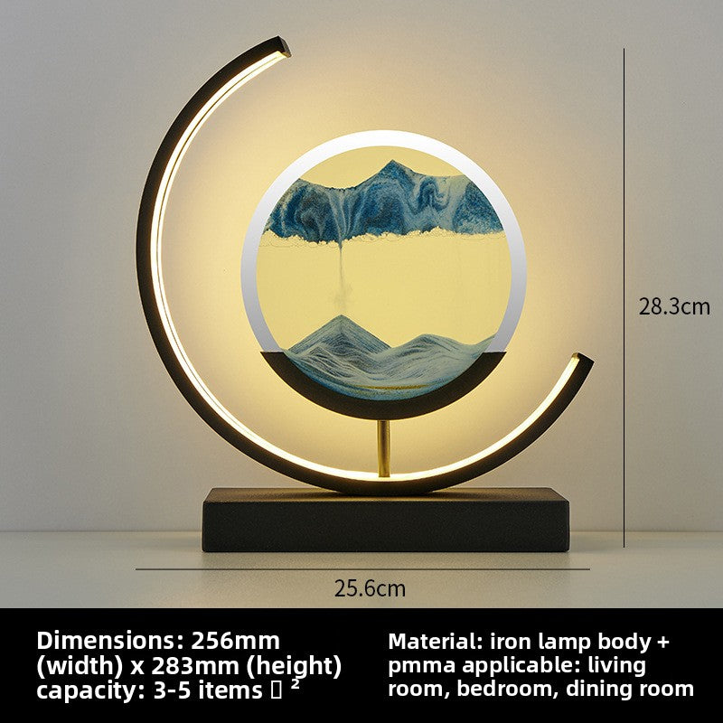 Glass hourglass table lamp