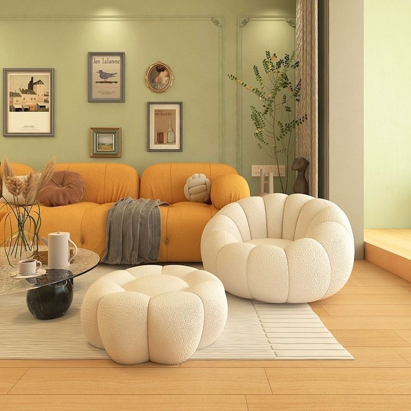 Rotatable Lazy Sofa Chair with Ottoman