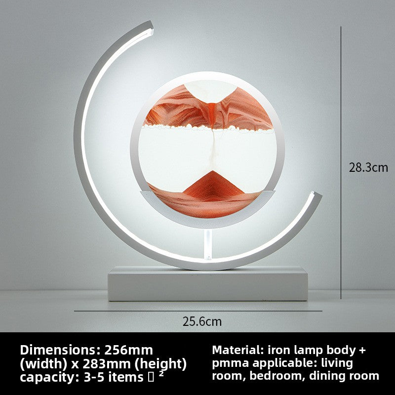 Glass hourglass table lamp