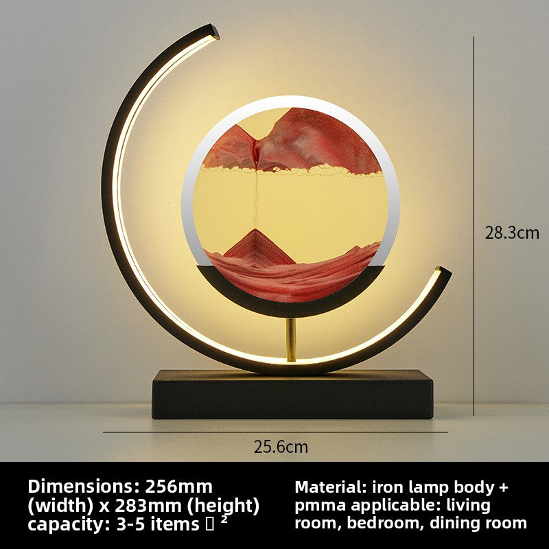 Glass hourglass table lamp