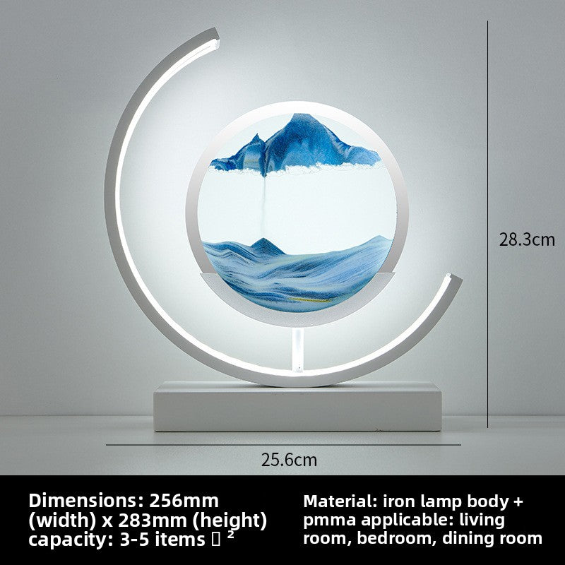 Glass hourglass table lamp