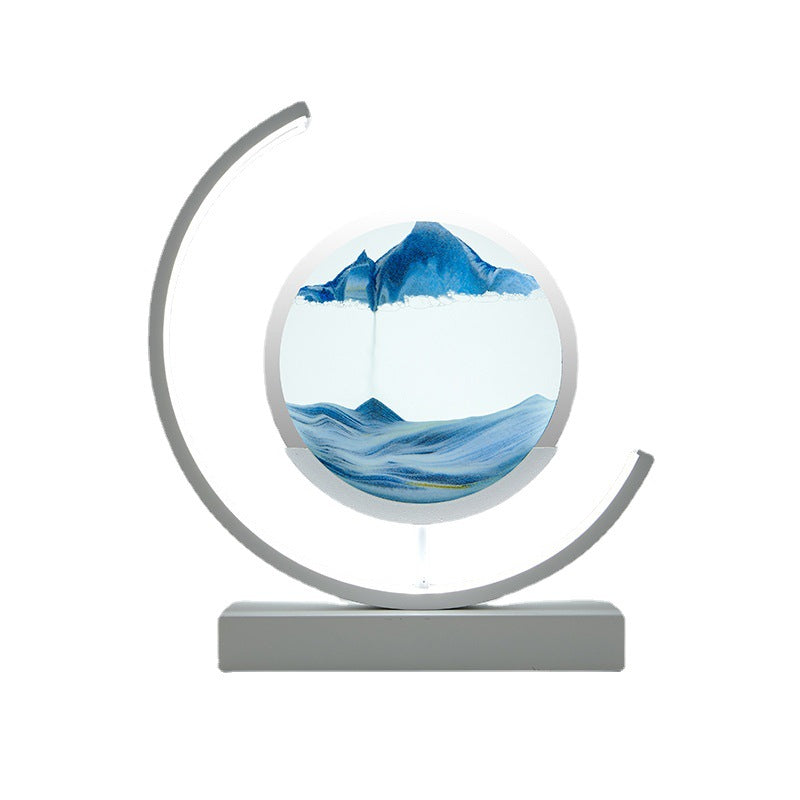 Glass hourglass table lamp