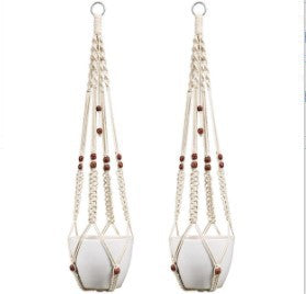 Woven Cotton Hanging Plant Basket Set for Home Decor